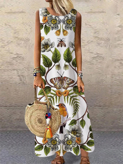 Vestido Largo Casual Estampado con Cuello Redondo - Image 3