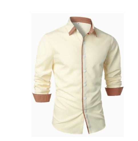 Camisa Casual de Manga Larga con Contraste de Colores - Image 46