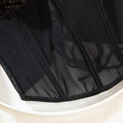 Corset Sensual con Tirantes Lentejuelas y Anillo de Acero - Image 23