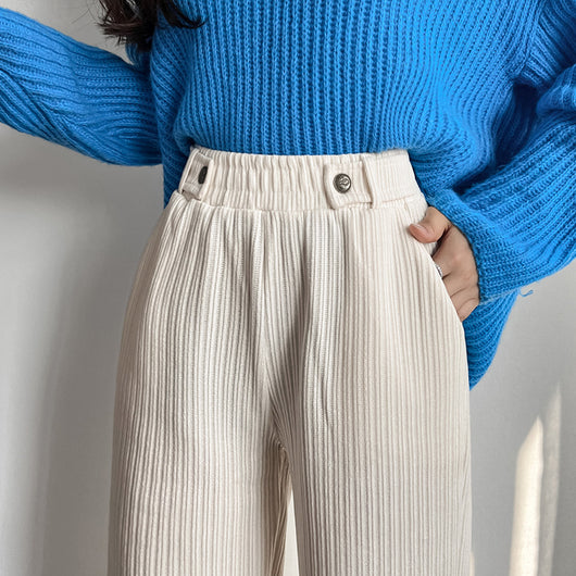 Pantalón Casual de Pana Talle Alto Recto - Image 12