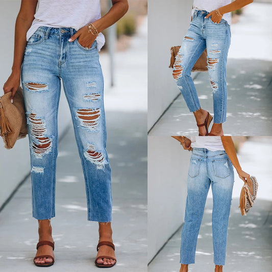 Pantalones Denim Slim Ajustado Efecto Adelgazante