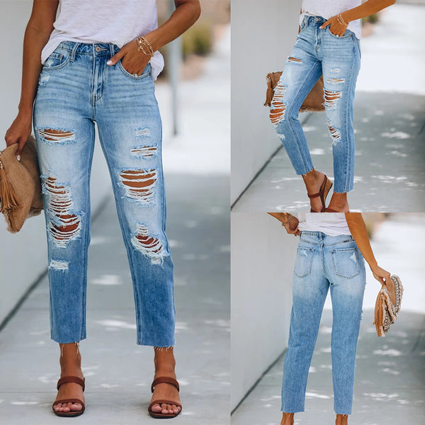 Pantalones Denim Slim Ajustado Efecto Adelgazante