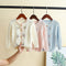 Cardigan de Bebé Flores Bordadas a Mano en Algodón