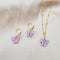 Conjunto de Aretes y Collar de Mariposas en Acrílico Colorido