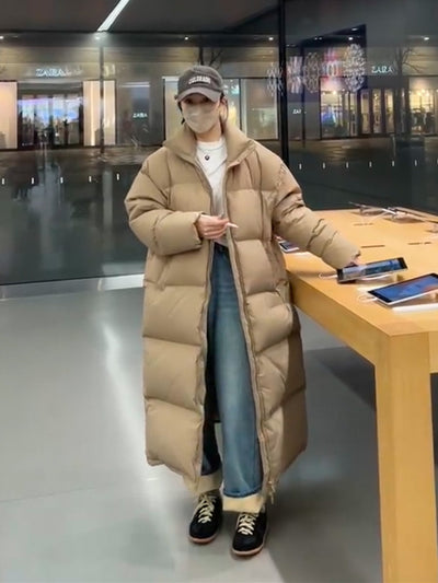 Abrigo Acolchado de Algodón para Invierno - Chaqueta Térmica Versátil Largo Medio - Image 16