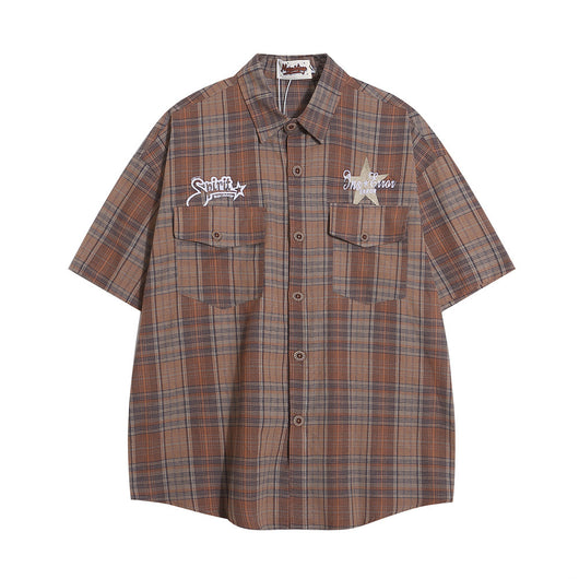 Camisa Casual de Cuadros Manga Corta para Hombre - Image 10