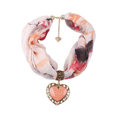 Collar Bufanda Étnico Corazón de Durazno para Mujer - Image 20