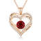 Female 925 Plateado Twelve Birthstone Pendant Necklace Rose Dorado January