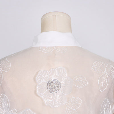 Camisa Polo de Diseño con Bordado 3D, Lentejuelas y Flores Volumétricas - Image 9
