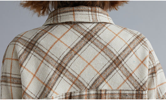 Camisa Acolchada de Cuadros Salvaje Talla Grande para Mujer - Image 11