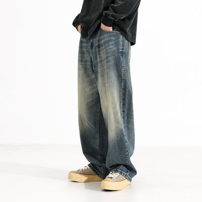 Jeans Anchos Retro Americano de Cintura Suelta para Hombre