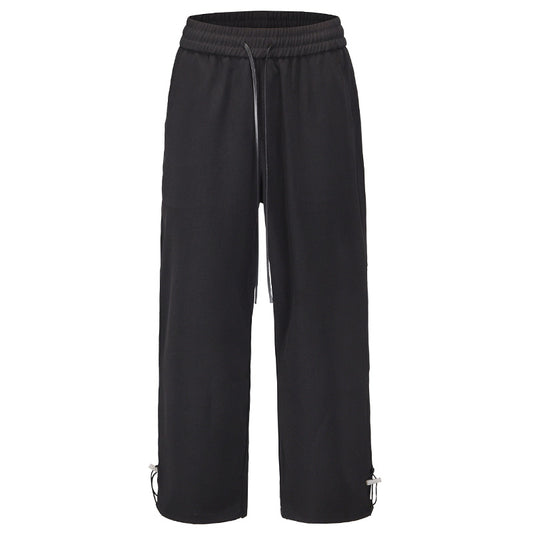 Pantalones Casuales Rectos Holgados con Drapeado Sedoso para Hombre - Image 2