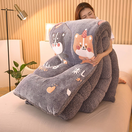 Edredón Térmico Reversible de Lana Polar Gruesa para Invierno - Image 22