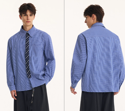 Camisa Manga Larga Falso Dos Piezas para Hombre Otoño Premium - Image 15
