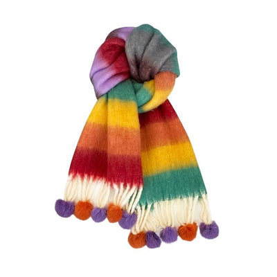 Bufanda Mohair Arcoíris con Borlas Dopamina - Image 5