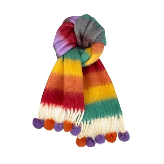 Bufanda Mohair Arcoíris con Borlas Dopamina - Image 5