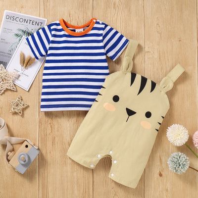 Conjunto Infantil de Rayas Azules - Traje Elegante para Verano - Image 4