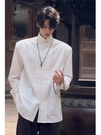 Camisa Blanca Estilo Chino Cuello Mao Premium para Hombre - Image 10