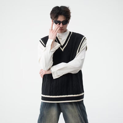 Chaleco Tejido Cuello V Estilo British College - Image 19