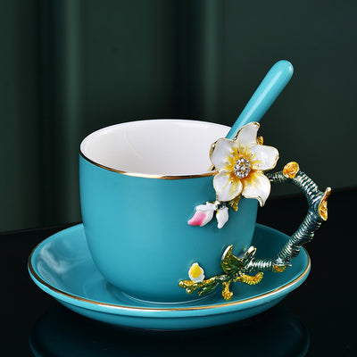 Juego de Taza y Platillo de Cerámica Esmaltada Creativa - Image 34
