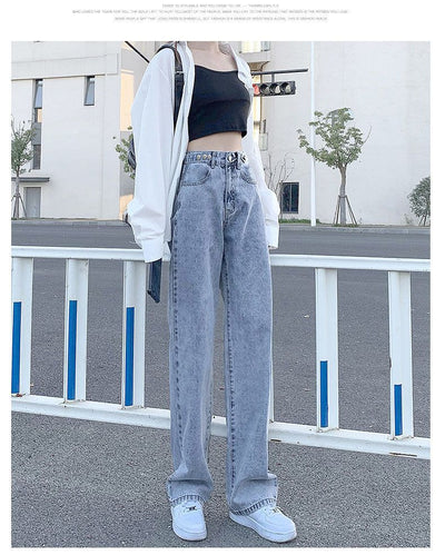 Jeans Rectos Azul Claro para Mujer - Corte Holgado y Moderno - Image 15