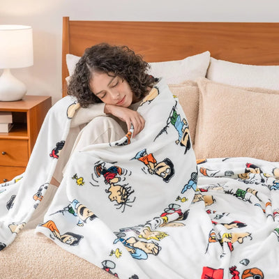 Cobija de felpa Peanuts Velvet Loft Snoopy 140 x 178 cm – Diseño The Flying Ace, oficial y ultra suave - Tekeno