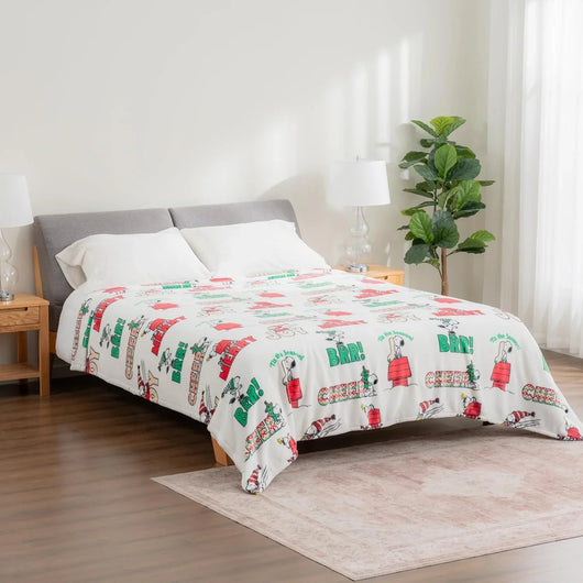 Cobija de felpa Peanuts Velvet Loft Snoopy 140 x 178 cm – Diseño The Flying Ace, oficial y ultra suave - Tekeno