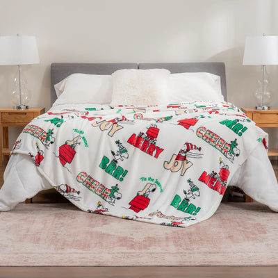 Cobija de felpa Peanuts Velvet Loft Snoopy 140 x 178 cm – Diseño The Flying Ace, oficial y ultra suave - Tekeno
