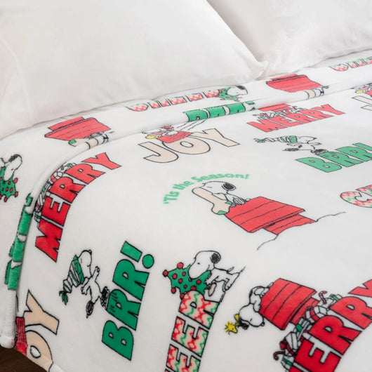 Cobija de felpa Peanuts Velvet Loft Snoopy 140 x 178 cm – Diseño The Flying Ace, oficial y ultra suave - Tekeno