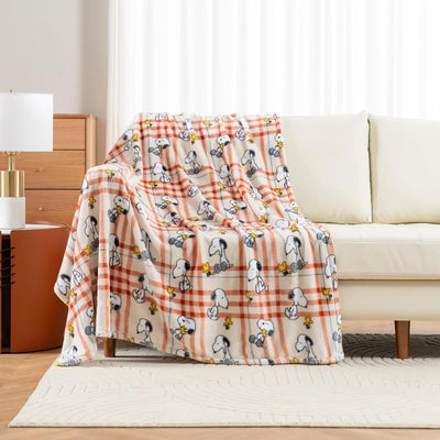 Cobija de felpa Peanuts Velvet Loft Snoopy 140 x 178 cm – Diseño The Flying Ace, oficial y ultra suave - Tekeno