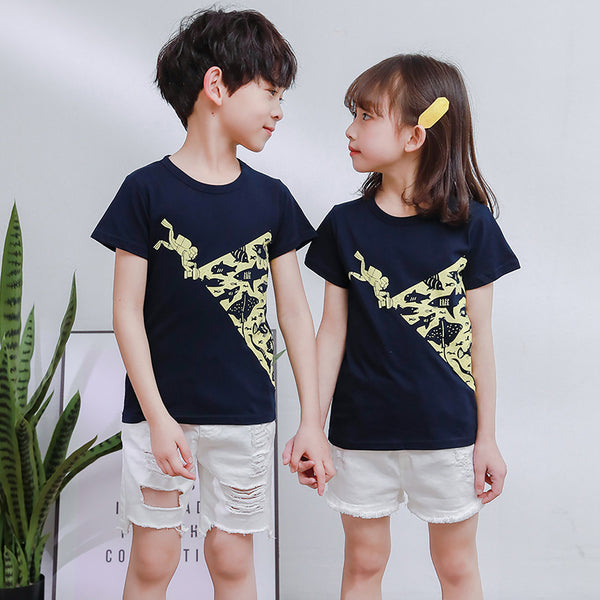 Camiseta Básica de Cuello Redondo Manga Corta