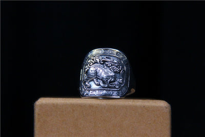 Anillo Pixiu de Plata Esterlina Estilo Étnico Retro - Amuleto de Buena Suerte - Image 3
