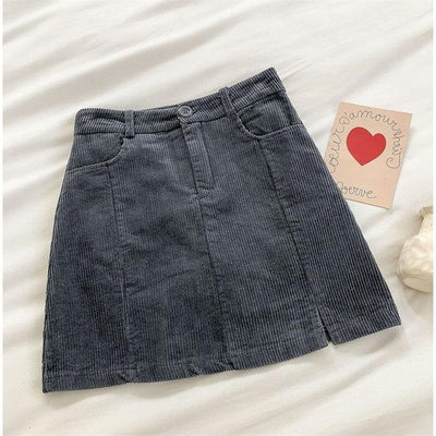 Falda de Pana Talle Alto Slim para Mujer - Image 4