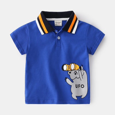 Playera Infantil con Estampado Cartoon y Cuello Solapa - Image 10