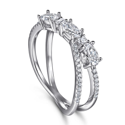 Anillo de Plata 925 con Zirconia Cúbica - Diseño Cruz Giratorio para Mujer - Image 4