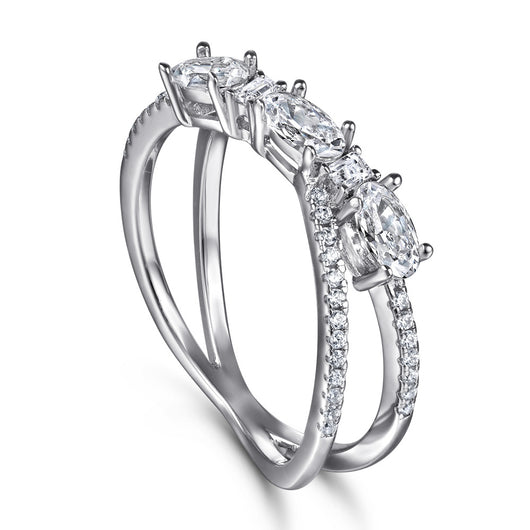 Anillo de Plata 925 con Zirconia Cúbica - Diseño Cruz Giratorio para Mujer - Image 4