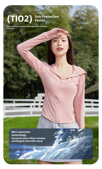 Chaqueta Yoga Ajustada UPF50 Protección Solar para Mujeres - Image 15