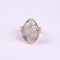 Anéis femininos de cristal de ágata de pedra natural anéis vintage de botões de rosa branco