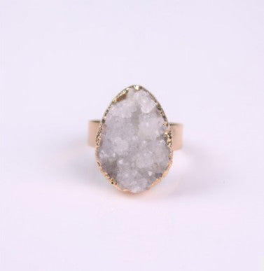 Anillo de Ágata Natural con Cristal Vintage para Mujer - Diseño Rosa - Image 6