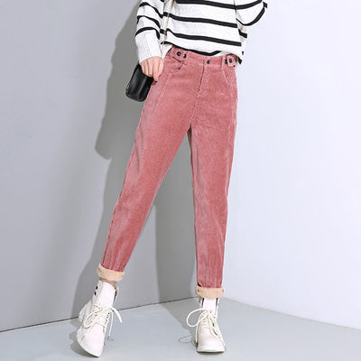 Pantalones de Pana Talle Alto Acolchados Casual - Image 4