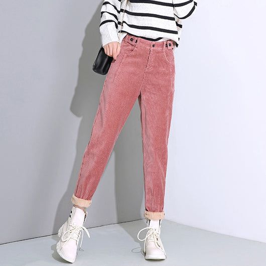 Pantalones de Pana Talle Alto Acolchados Casual - Image 4