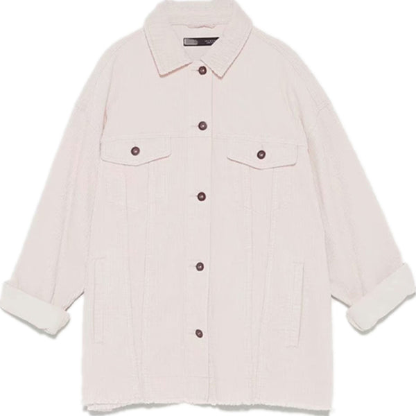 Chaqueta Casual de Pana con Bolsillos