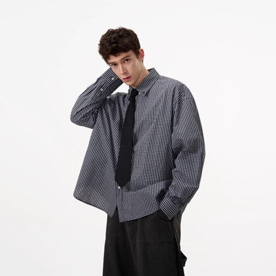 Camisa de Manga Larga a Cuadros para Hombre - Primavera y Otoño - Image 14