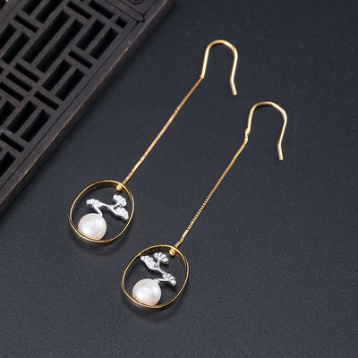 Aretes de Perla de Agua Dulce Plata 925 Estilo Retro - Image 11