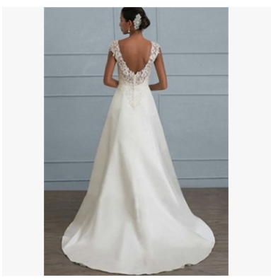 Vestido de Encaje Blanco Elegante Talla Grande - Espalda Descubierta para Bodas y Eventos - Image 5