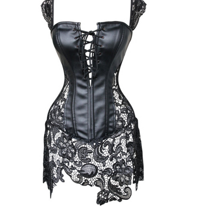 Corsé de Encaje Hueco Clásico Europeo - Moda PU Premium - Image 5