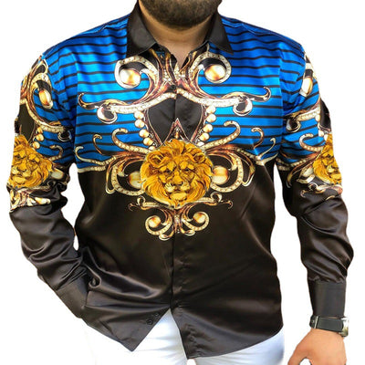 Camisa Estampada Manga Larga Slim Fit para Hombre - Image 5
