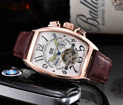 Reloj Mecánico Cinturón Ejecutivo con Esfera de Barril de Madera - Image 7