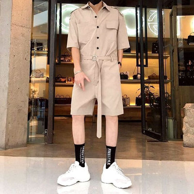 Mono Jumpsuit para Hombre Streetwear Media Manga con Cinturón - Image 9