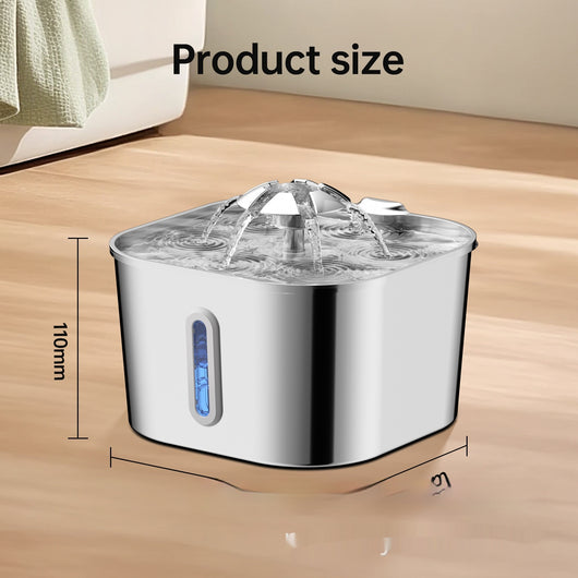 Fuente de Agua Automática para Gatos y Perros 2.2L Acero Inoxidable - Image 6